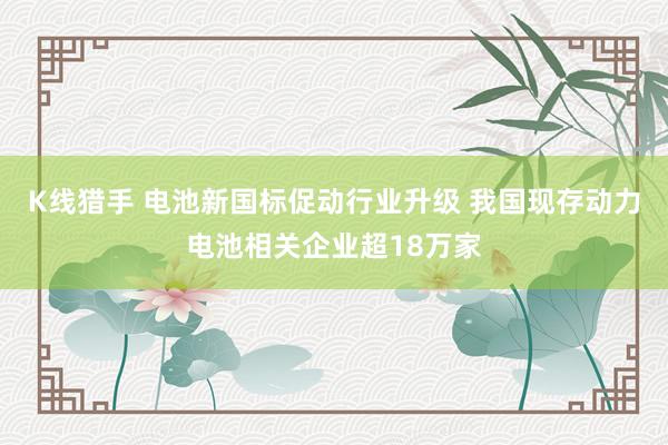 K线猎手 电池新国标促动行业升级 我国现存动力电池相关企业超18万家