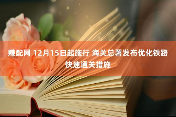赚配网 12月15日起施行 海关总署发布优化铁路快速通关措施